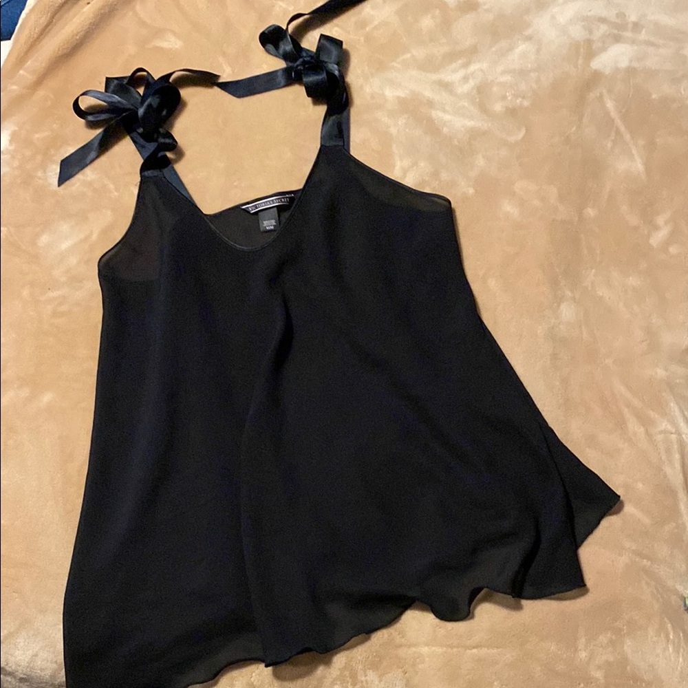 Victoria’s Secret Ribbon Strap Sheer Chemise Sz M
